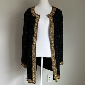 Vintage Laurence Kazar Beaded Evening Jacket size L -